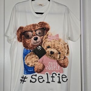 Cute Couple Bear Graphic T-Shirt